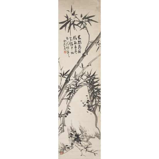  蒲華（1832-1911） 水墨竹石圖 