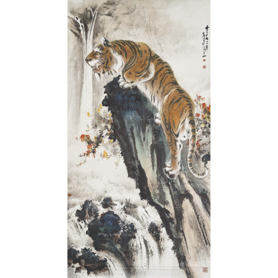  黃磊生(b.1928) 山頭虎嘯圖 