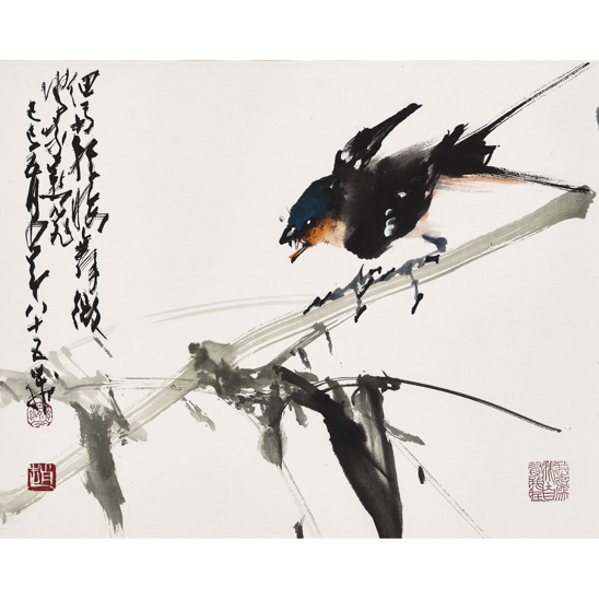  趙少昂（1905-1998 ） 竹雀圖 