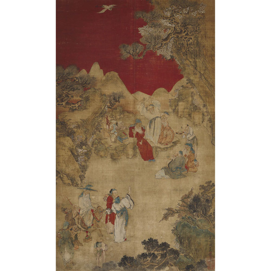  關思（款） 群仙祝壽圖 