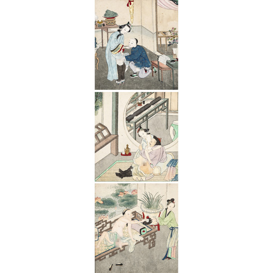  伕名 春宮圖三張 