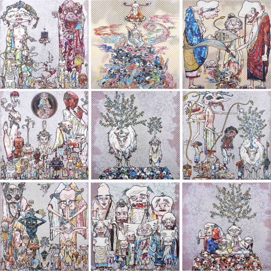  村上隆（B.1962）五百羅漢圖系列九張全  2016年 