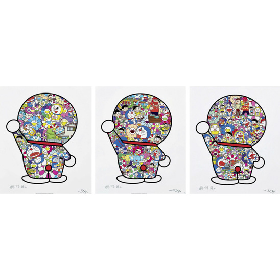  村上隆（B.1962）哆啦A夢的日常；藤子・F・不二雄和哆啦A梦在花田中；花田中的哆啦A梦 2019年 