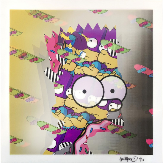  Jerkface 
Nollie Front Foot Flip 
(Lenticular) 
辛普森版畫一張  2018年 