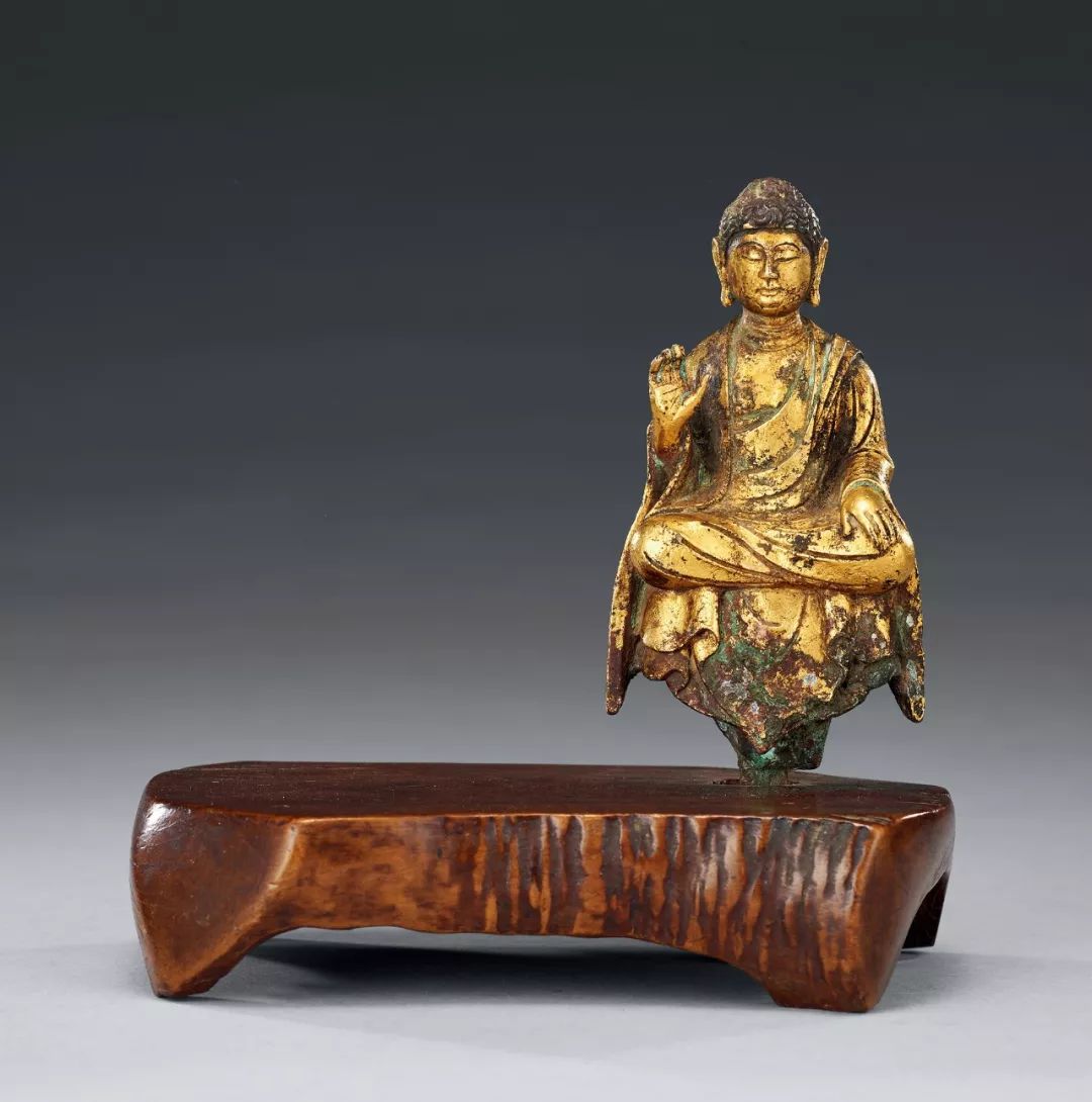 中国 古銅鍍金 釋迦牟尼立像 仏像 F 1743-